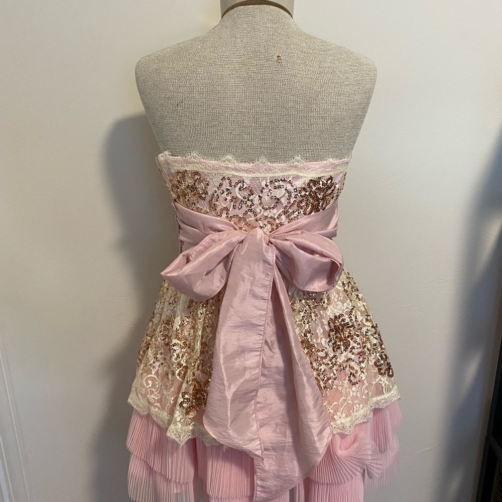 Betsy Johnson Pink and Gold Sequin Dress